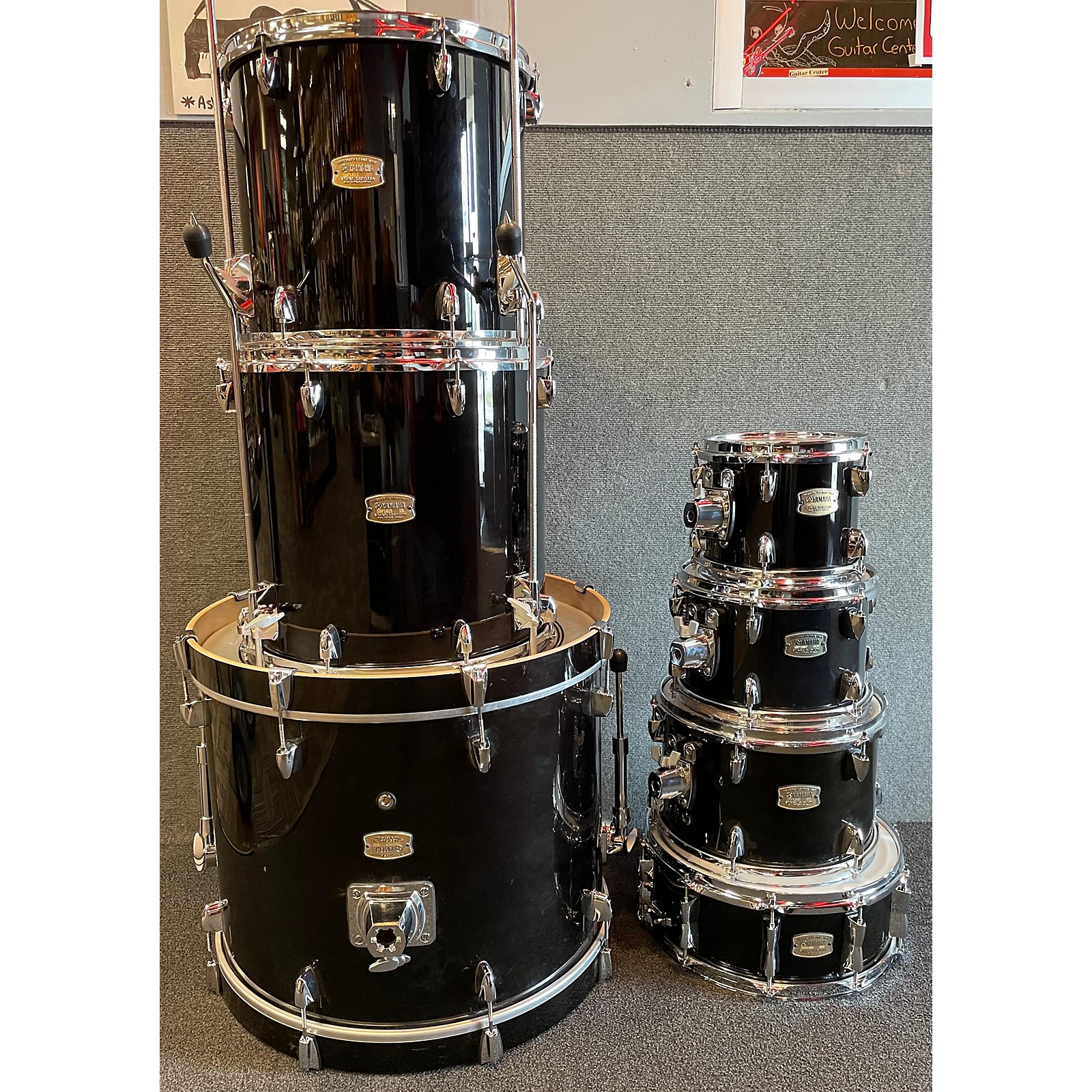 Used Yamaha Stage Custom Drum Kit Black Guitar Center