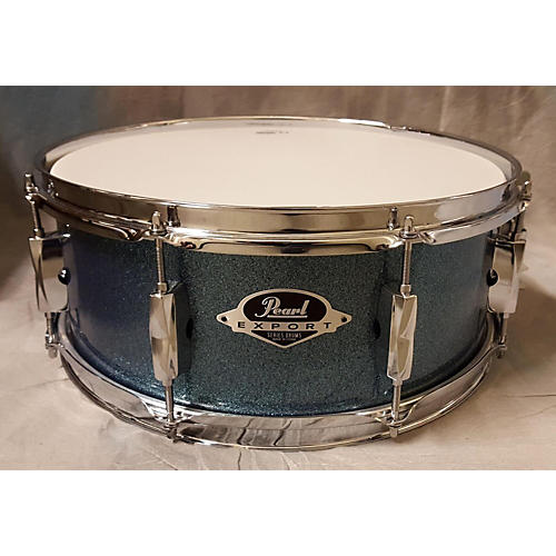 Used Pearl 5.5X14 EXPORT SNARE Drum AQUA BLUE SPARKLE 10 Guitar Center
