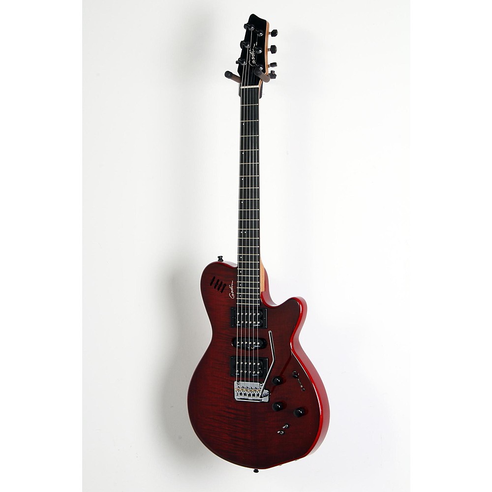 UPC 888365984001 product image for Godin Xtsa Flame Electric Guitar Transparent Dark Red 888365984001 | upcitemdb.com