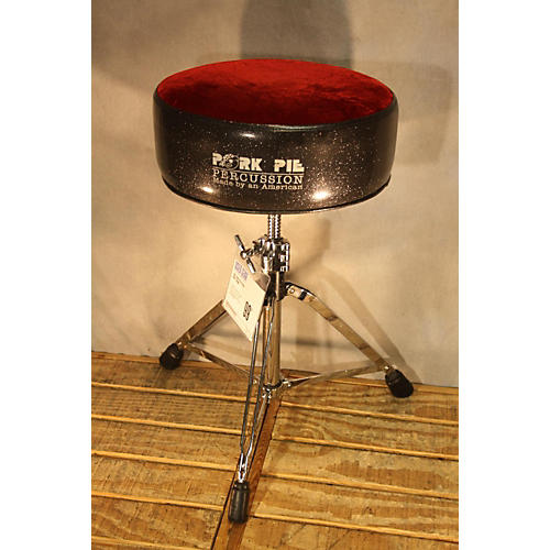 Used Pork Pie Black/Red Swirl Throne Drum Throne Guitar Center