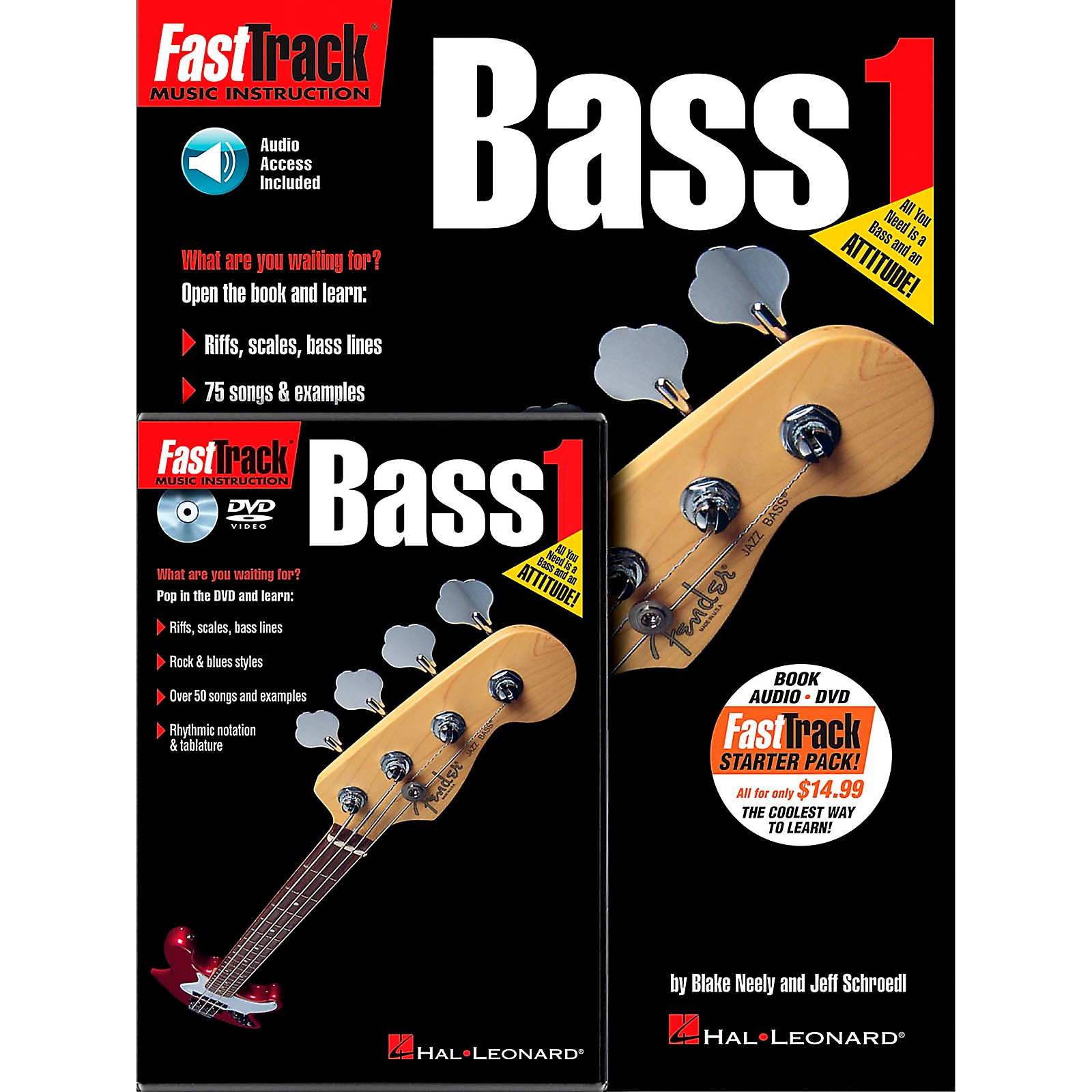 Hal Leonard Fasttrack Bass Method Starter Pack Book Online Audio Dvd