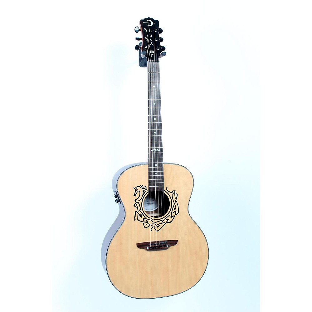 UPC 888365384139 product image for Luna Guitars Grand Concert Celtic-Themed Acoustic-Electric Guitar Natural 888365 | upcitemdb.com