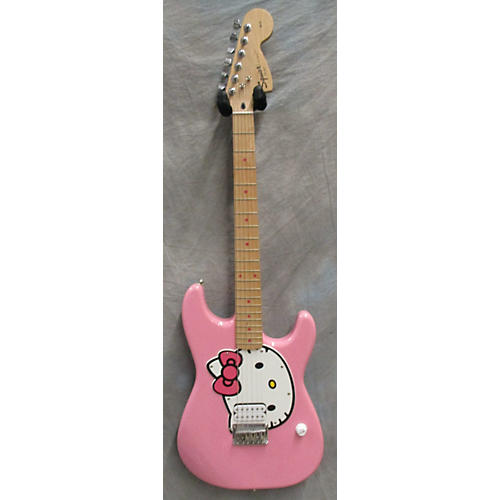 Used Squier Hello Kitty Stratocaster Single Hum Pink With Kitty