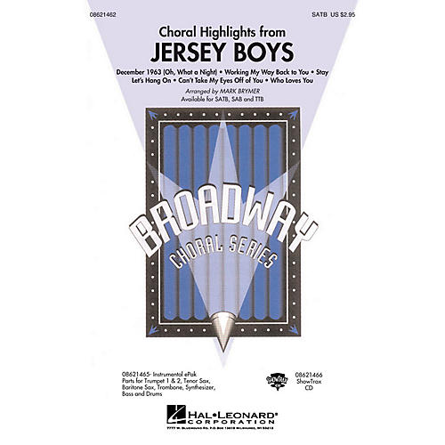 Hal Leonard Jersey Boys (Choral Highlights) ShowTrax CD Arranged by Mark Brymer Guitar Center