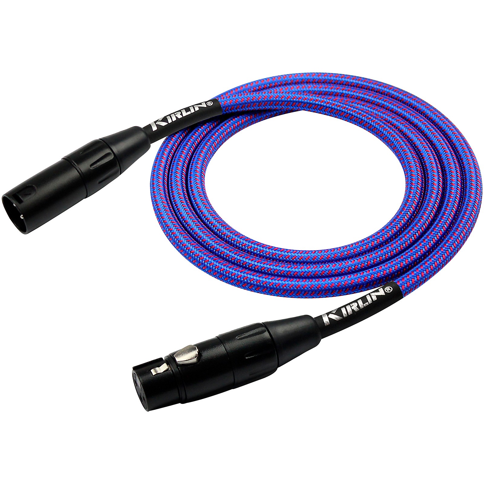 Kirlin XLR Male To XLR Female Microphone Cable Royal Blue Woven