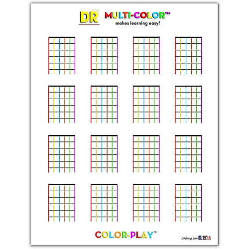 Dr Strings Multi Color Chord Chart Guitar Center