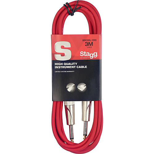 Stagg SSeries Instrument Cable With Deluxe Ends 10 ft. Red Guitar Center