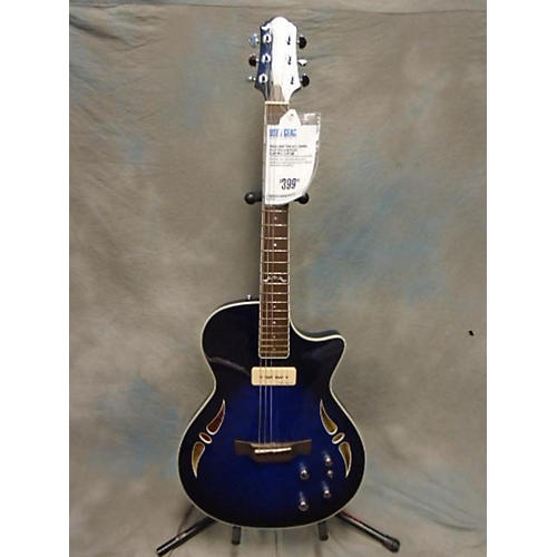 Used Crafter SATQMMS Blue Hollow Body Electric Guitar Guitar Center