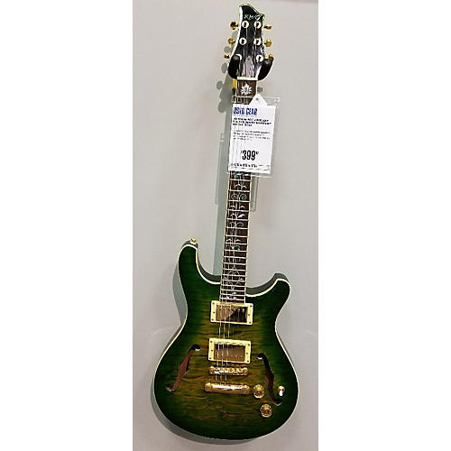 Used Raven West Strablazer Rg450 Greenburst Hollow Body Electric Guitar
