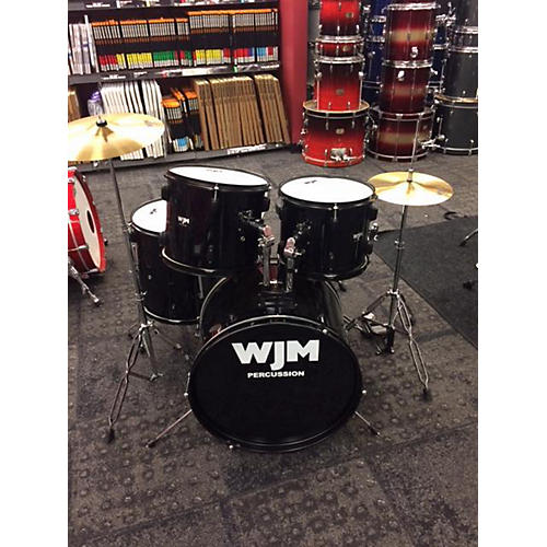 Used WJM 5 piece FULL SET WITH HARDWARE BLACK Drum Kit BLACK Guitar