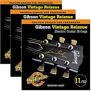 Gibson Vintage Reissue 3 Pack VR11 Electric Guitar Strings by Gibson