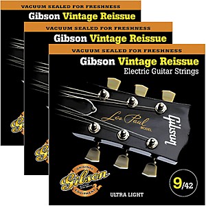 Gibson Vintage Reissue 3 Pack VR9 Electric Guitar Strings by Gibson