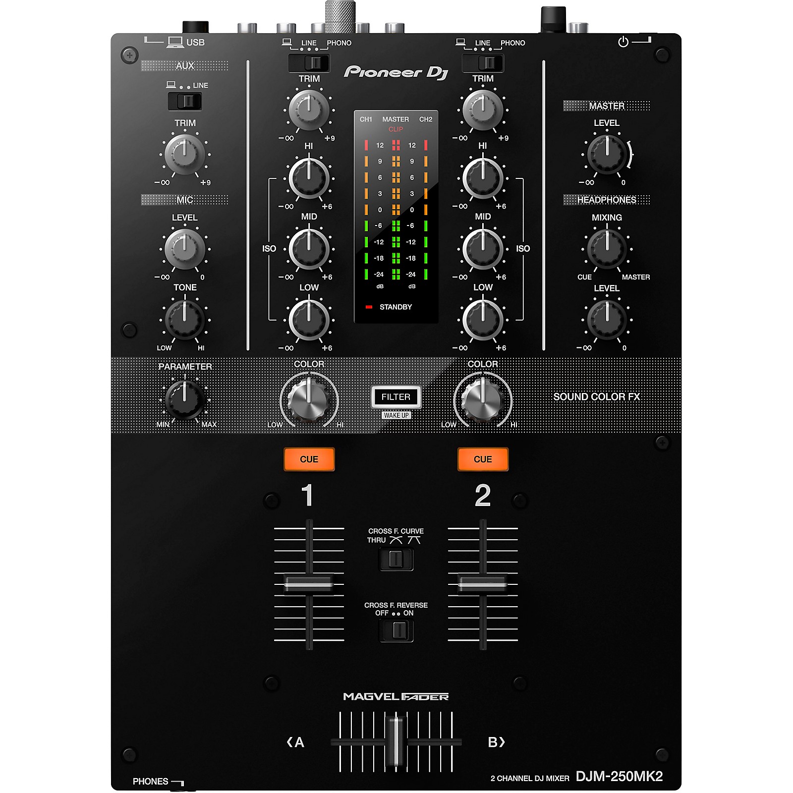 Pioneer Dj Djm 250mk2 2 Channel Dj Mixer With Rekordbox Guitar Center
