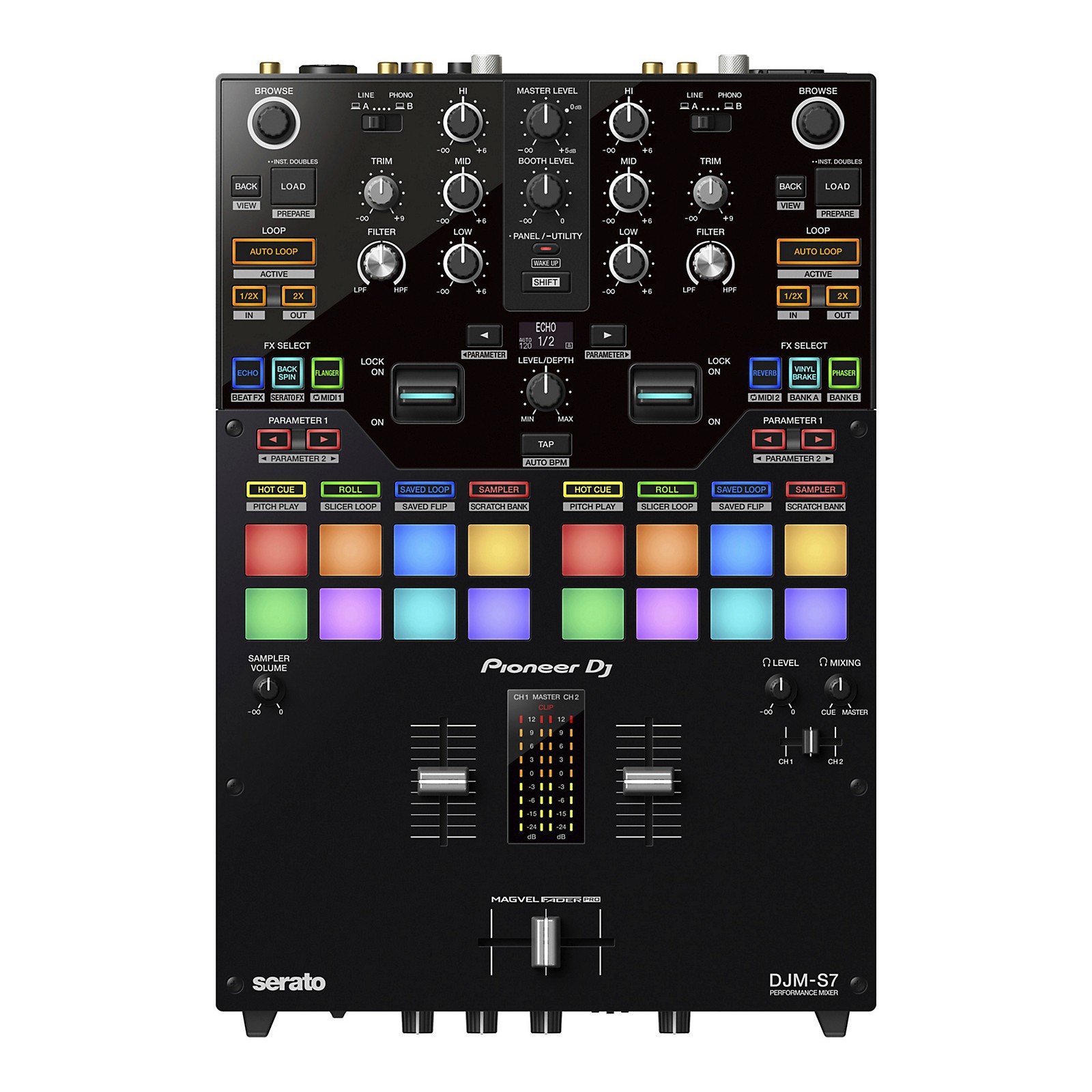 Pioneer Dj Djm S7 2 Channel Battle Mixer For Serato Dj Rekordbox With Performance Pads Guitar Center