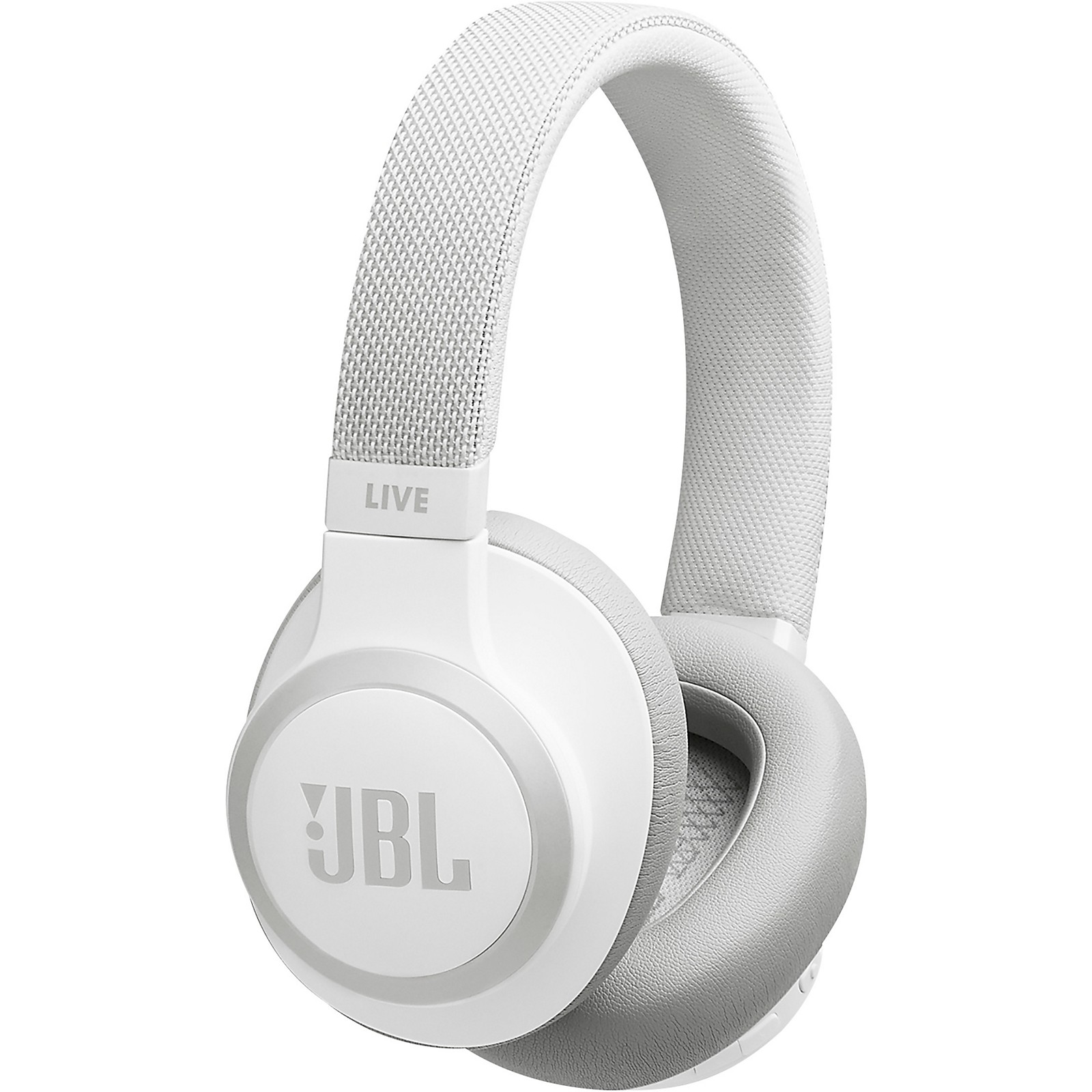 Jbl Live 650btnc Wireless Over Ear Noise Cancelling Headphones White Guitar Center - white earbuds for jammin music roblox