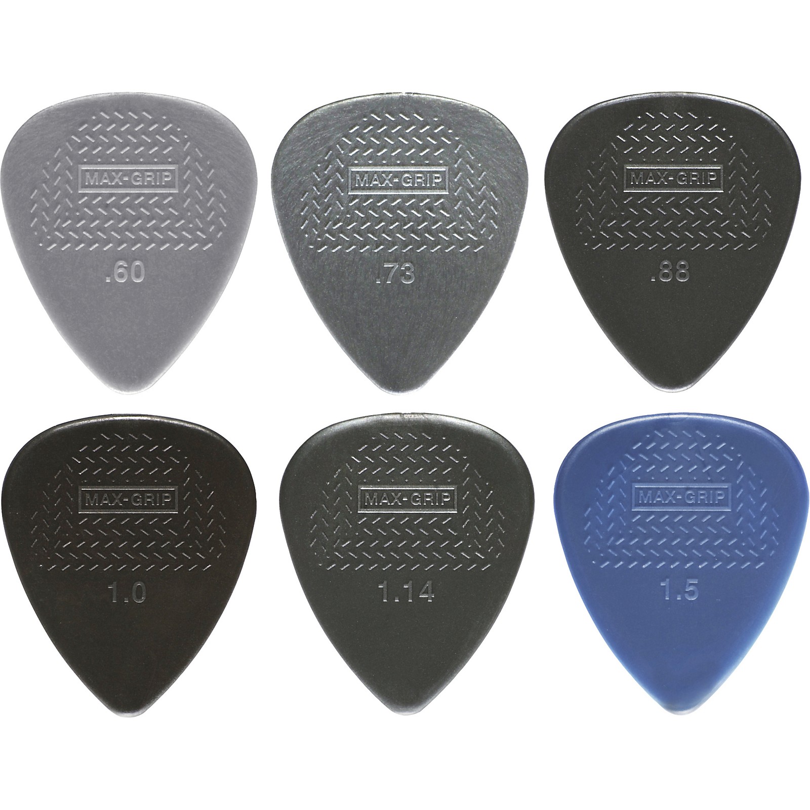 DUNLOP Nylon Max Grip Standard Picks 72 pcs. light grey Refill Pack 0.73 mm