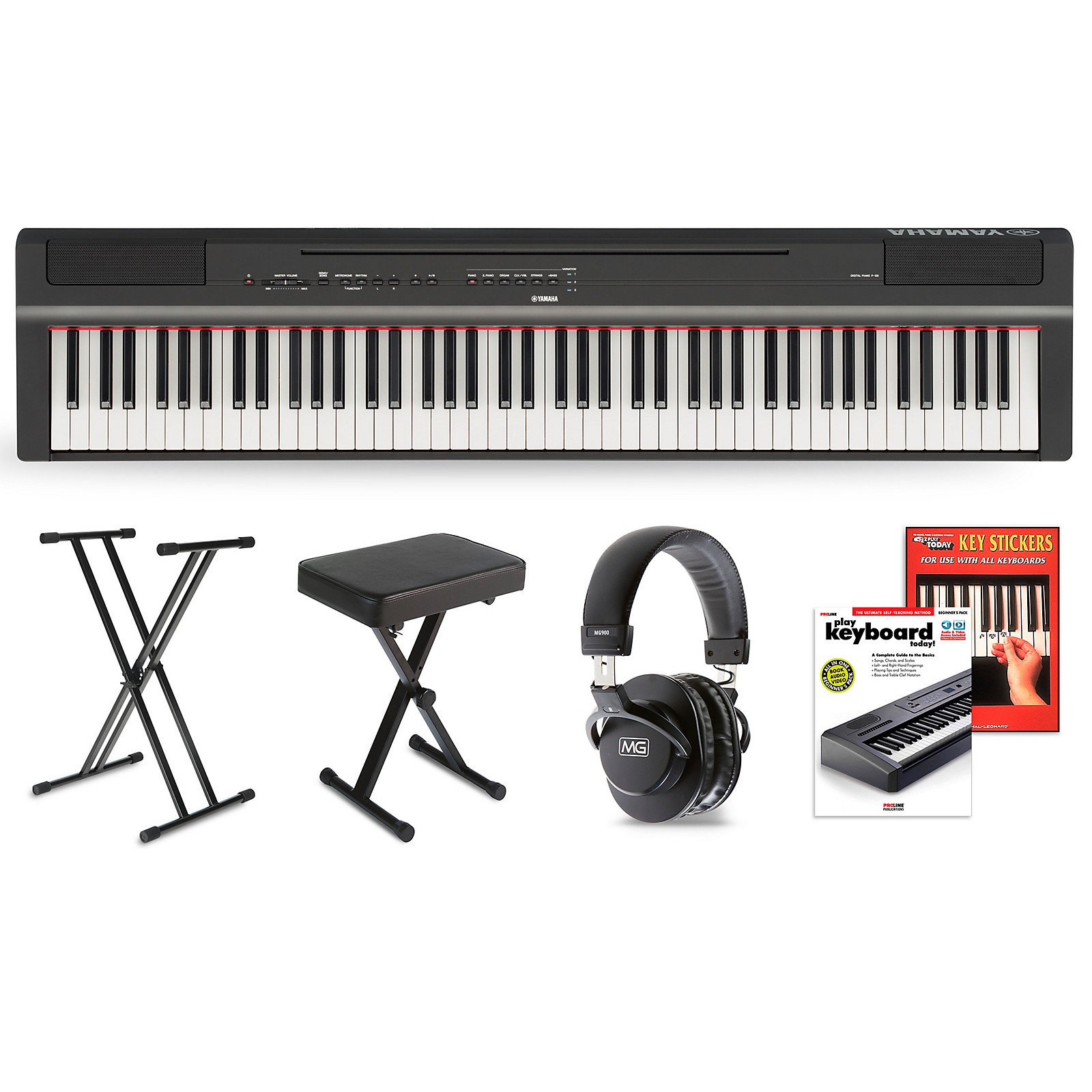 Yamaha P 125 Digital Piano Keyboard Package Black Deluxe Package Guitar Center - roblox piano keyboard v11 sheets