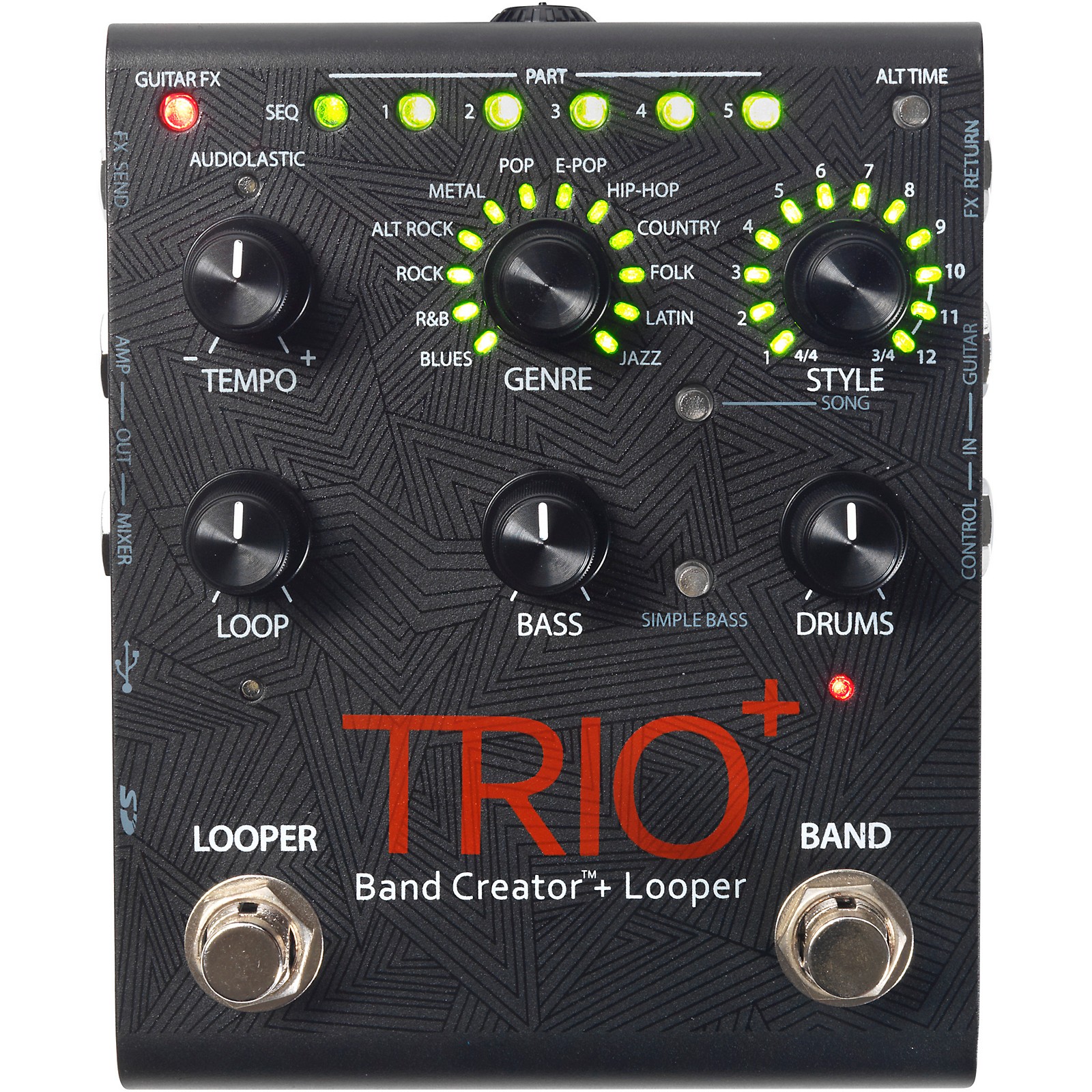 Digitech Trio Band Creator Plus Looper Guitar Effects Pedal