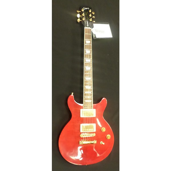 Used Les Paul Double Cut Crimson Red Trans Solid Body Electric Guitar