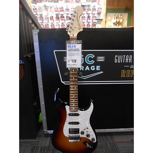 Used American Standard Stratocaster HSS MODDED VINTAGE HEADSTOCK 3 Tone Sunburst Solid Body Electric Guitar