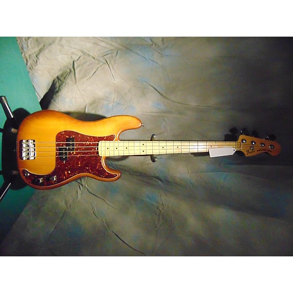 Used American Special P Bass Satin Nitro Honey Burst Electric Bass Guitar