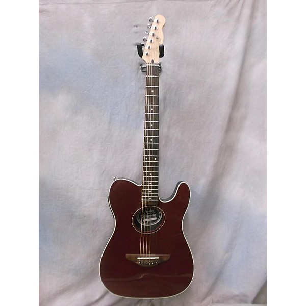 Used Fender Telecoustic Trans Red Acoustic Electric Guitar