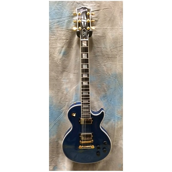Used Les Paul Custom Metallic Blue Solid Body Electric Guitar
