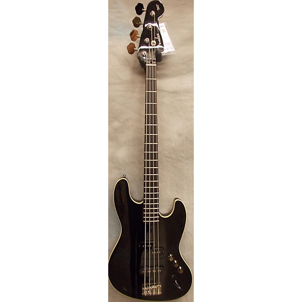 Used Aerodyne Jazz Bass Black And Cream Electric Bass Guitar