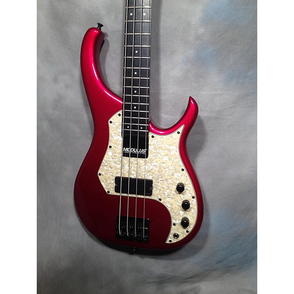 Used Modulus M 92 Chrome Red Metallic Electric Bass Guitar