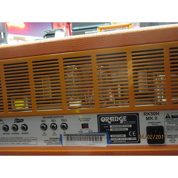 Used Orange Amplifiers Rockerverb RK50HBK MKII 50W Tube Guitar Amp Head