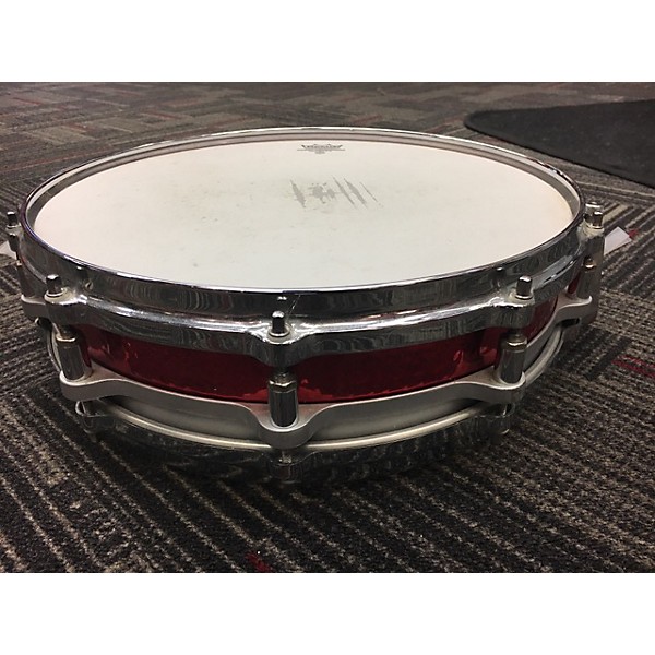 Used Pearl 4X14 Free Floating Brass Piccolo Snare Drum (red) Drum