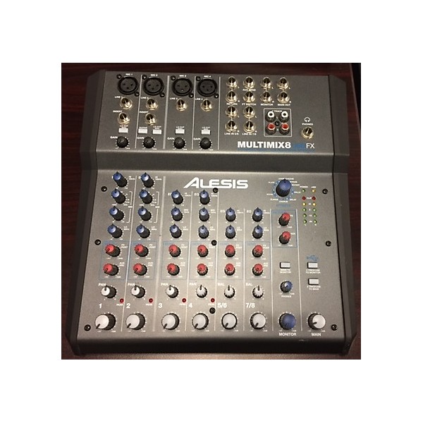 Used Alesis MultiMix 8 FX USB 8-Channel Unpowered Mixer