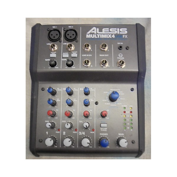 Used Alesis MultiMix 4 USB FX 4-Channel Unpowered Mixer