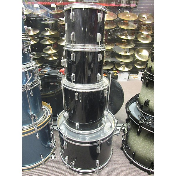 Used Percussion Plus 4 piece Shell Pack Black Drum Kit