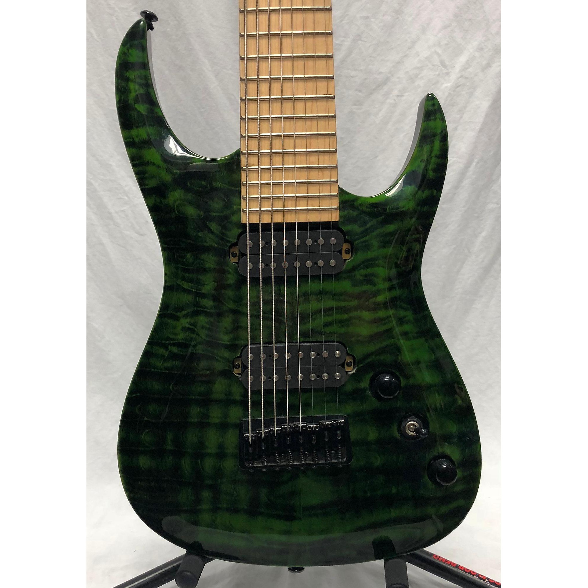 Used Agile Septor 827 8 String Solid Body Electric Guitar Green