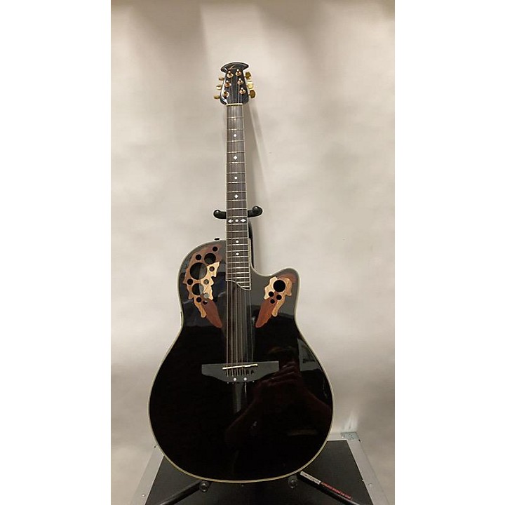 Used Ovation CS257 Celebrity Acoustic Electric Guitar Trans Black