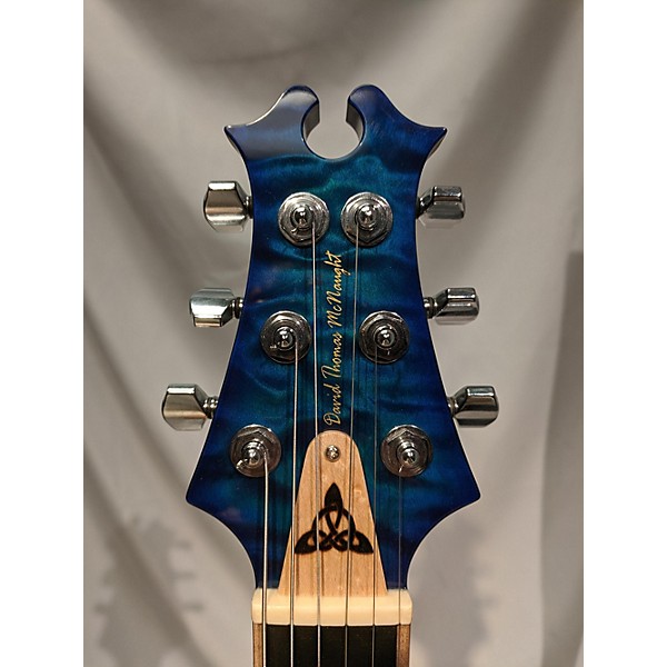Used David Thomas McNaught Vintage Double Cutaway Diamond Quilt Maple Custom Blue Solid Body Electric Guitar