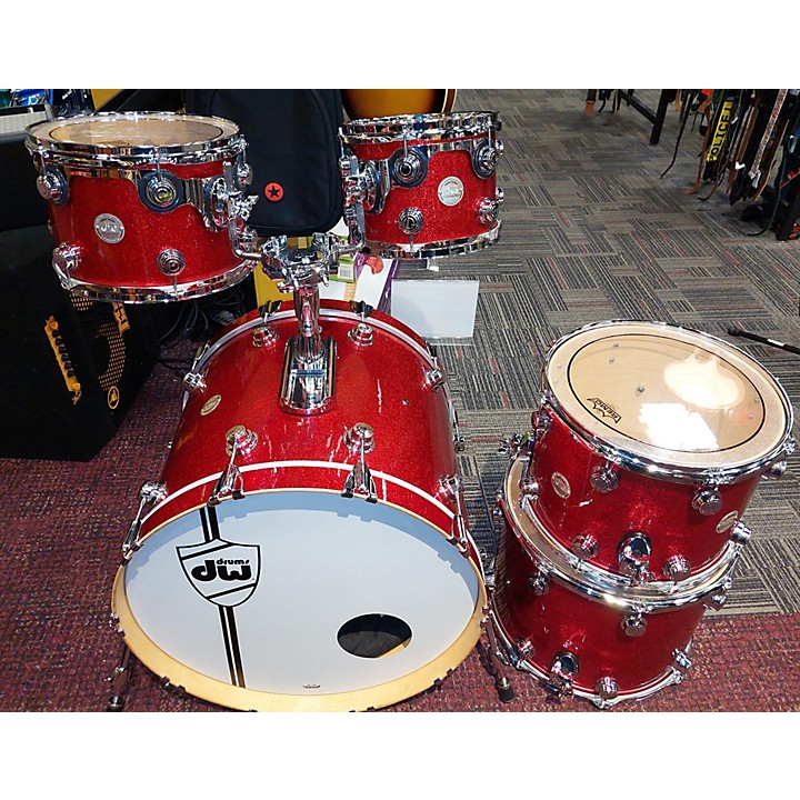 Used DW 2003 Collector's Series Drum Kit Red Sparkle Guitar Center