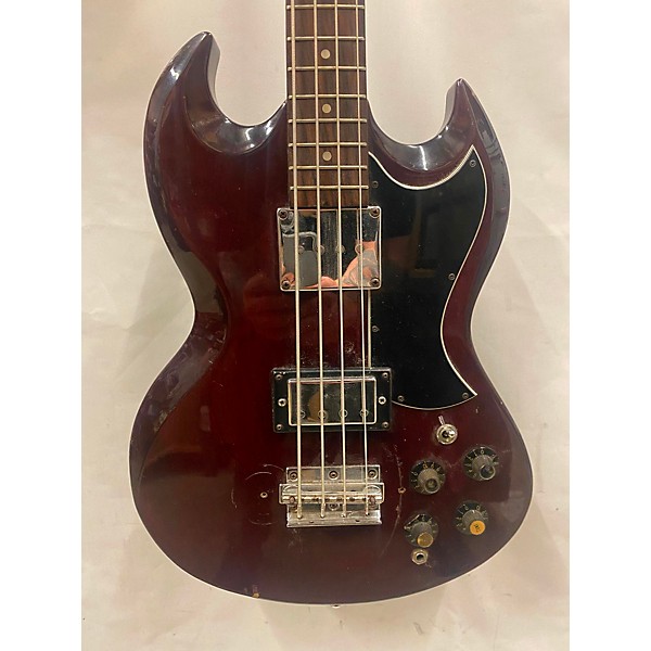 Vintage 1970s Bello EB-3 Copy Cherry Electric Bass Guitar