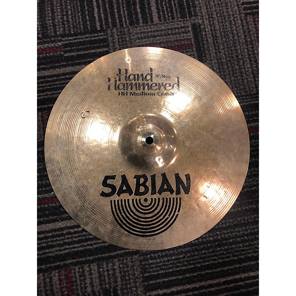 Used SABIAN 14in HAND HAMMERED MEDIUM THIN CRASH Cymbal