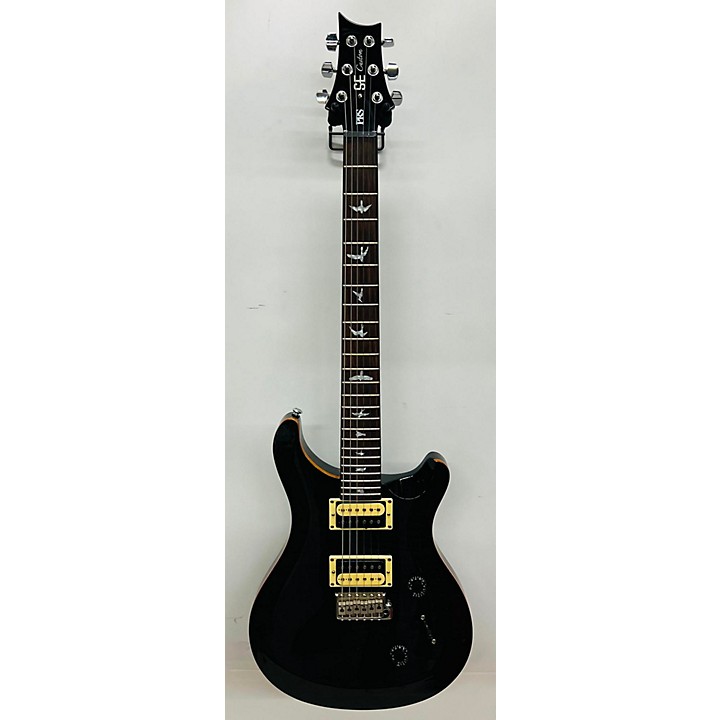 Used PRS SE Custom 24 Solid Body Electric Guitar Trans Black Guitar