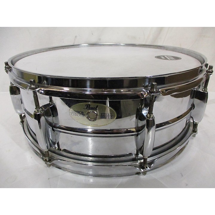 Used Pearl 14X5.5 Mirror Chrome Steel Shell Drum Guitar Center