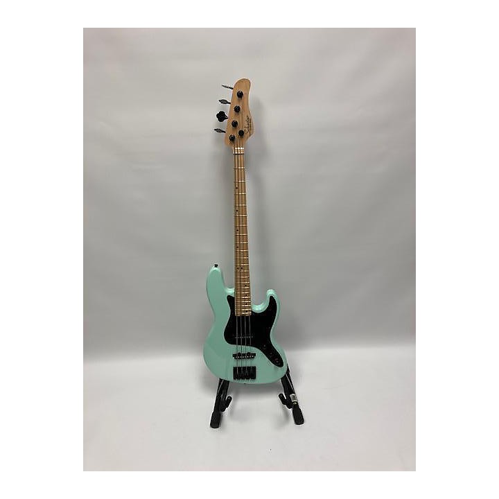 Used Schecter Guitar Research J4 Maple Electric Bass Guitar Seafoam