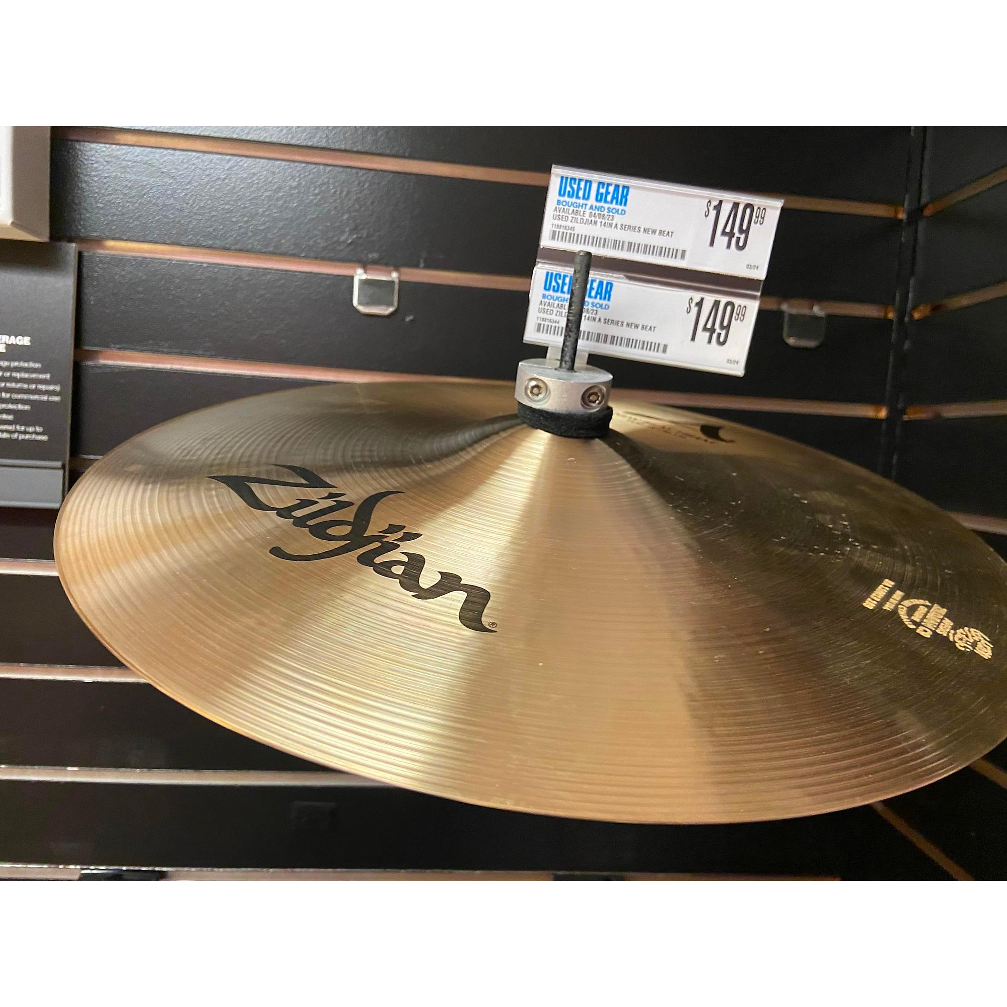 Used Zildjian 14in A Series New Beat Hi Hat Top Cymbal
