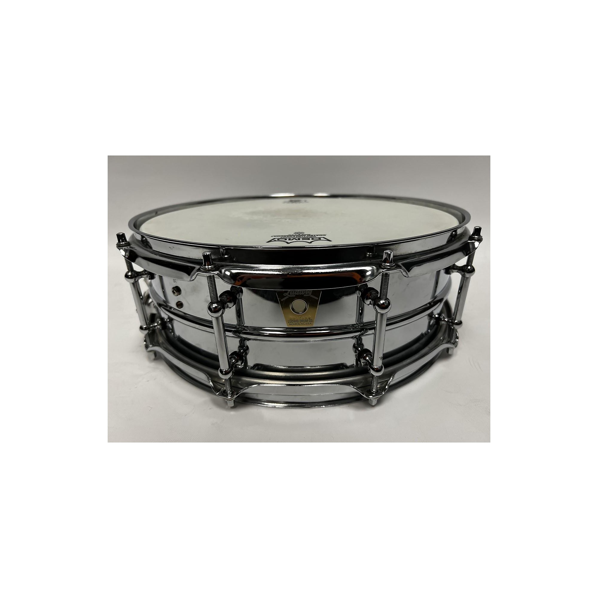 Used Ludwig 5X14 LB400BT Supraphonic Chrome Over Brass Drum