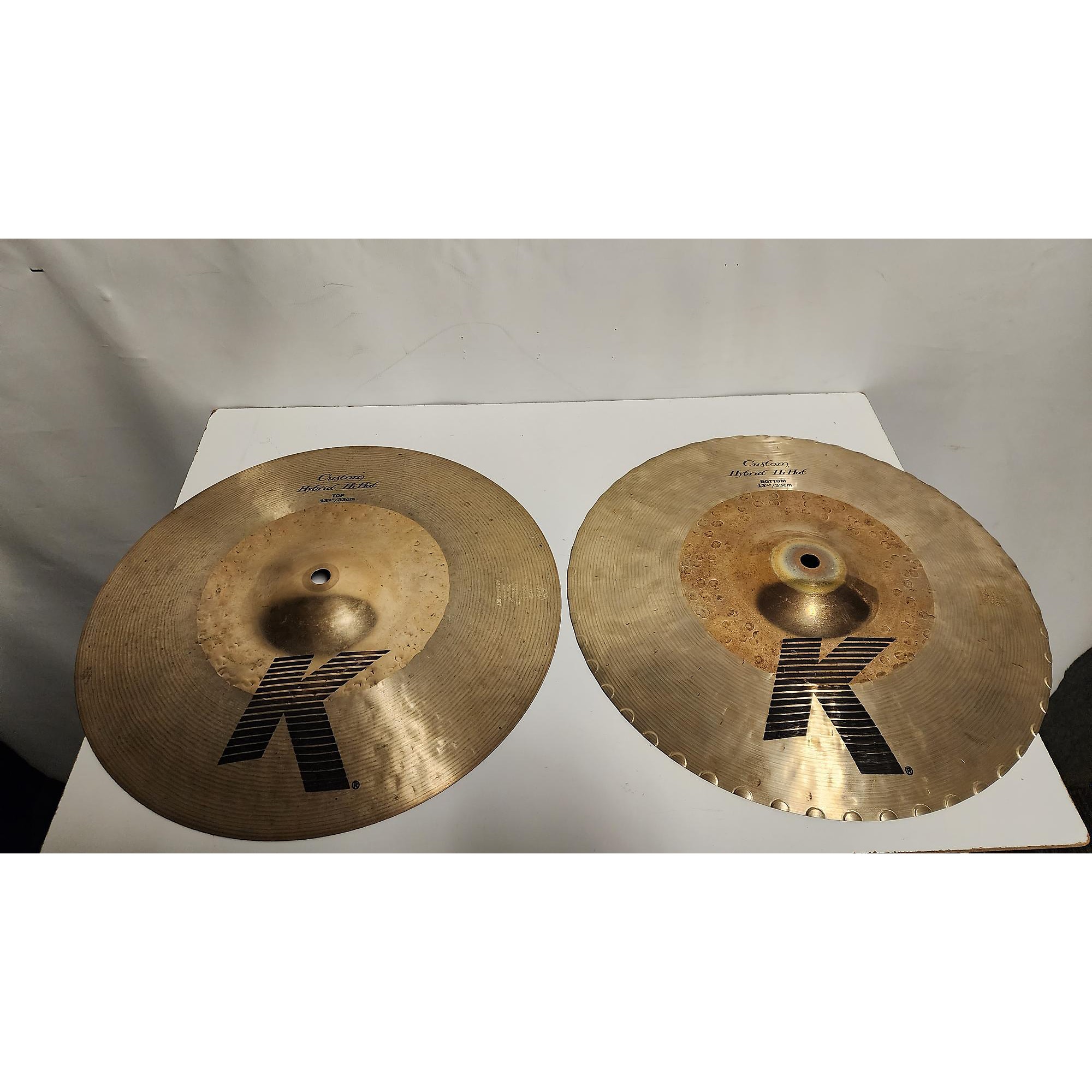 Used Zildjian 13.25in K Custom Hybrid Hi Hat Pair Cymbal | Guitar