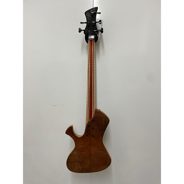 Used Used Quintino Custom Single Cut Natural Walnut Electric Bass Guitar