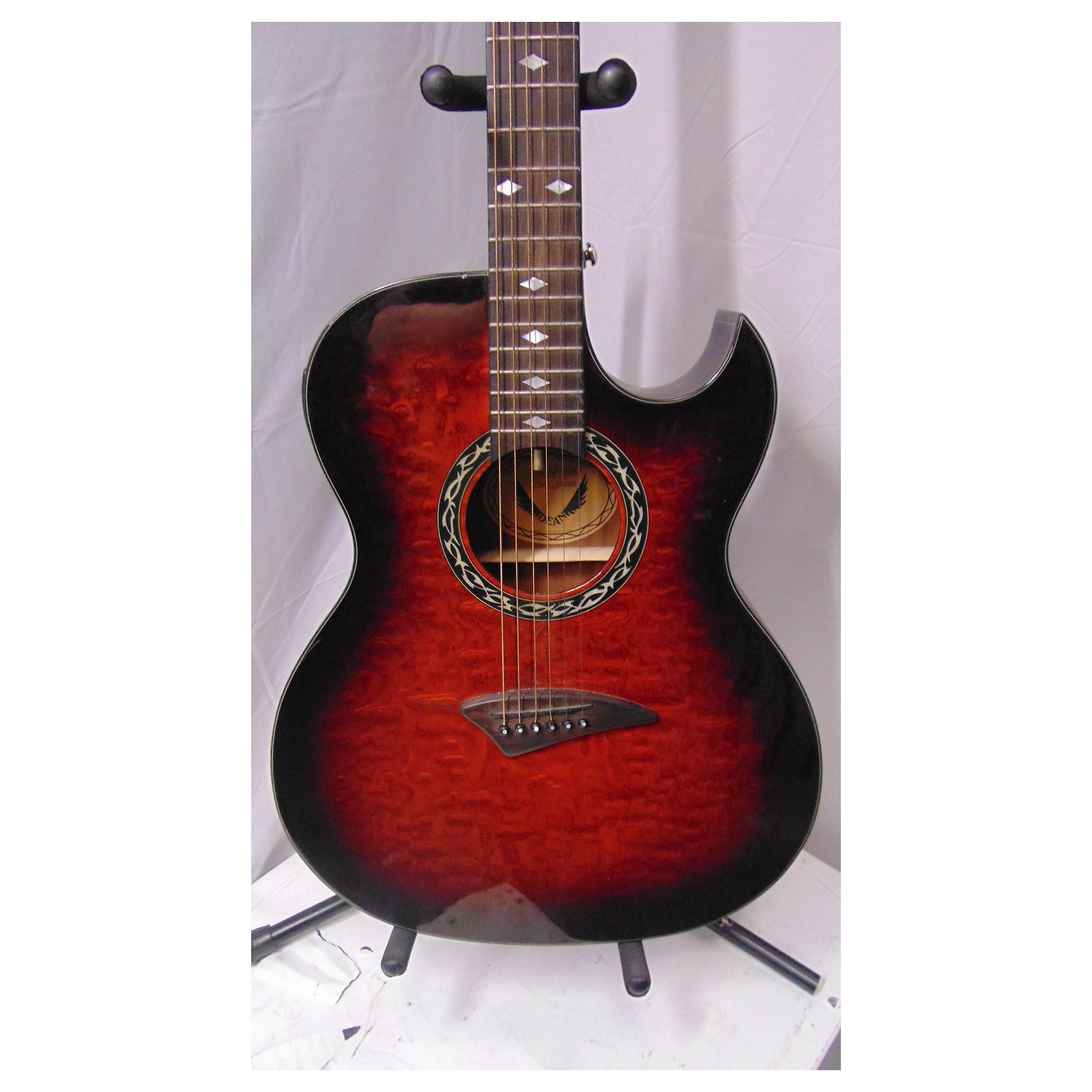 Used Dean Exhibition Quilt Ash Acoustic Electric Guitar 2 Color Sunburst