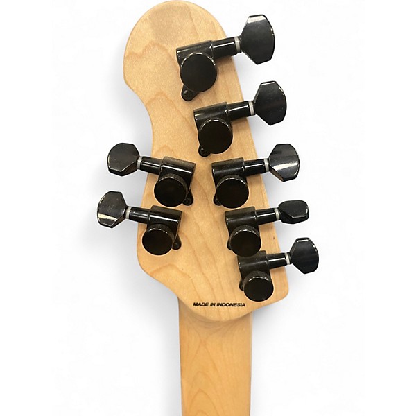 Used Sterling by Music Man John Petrucci JP157 7 String Black Solid Body Electric Guitar