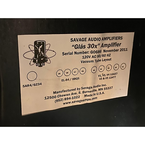 Used 2011 Savage Glas 30x Tube Guitar Combo Amp